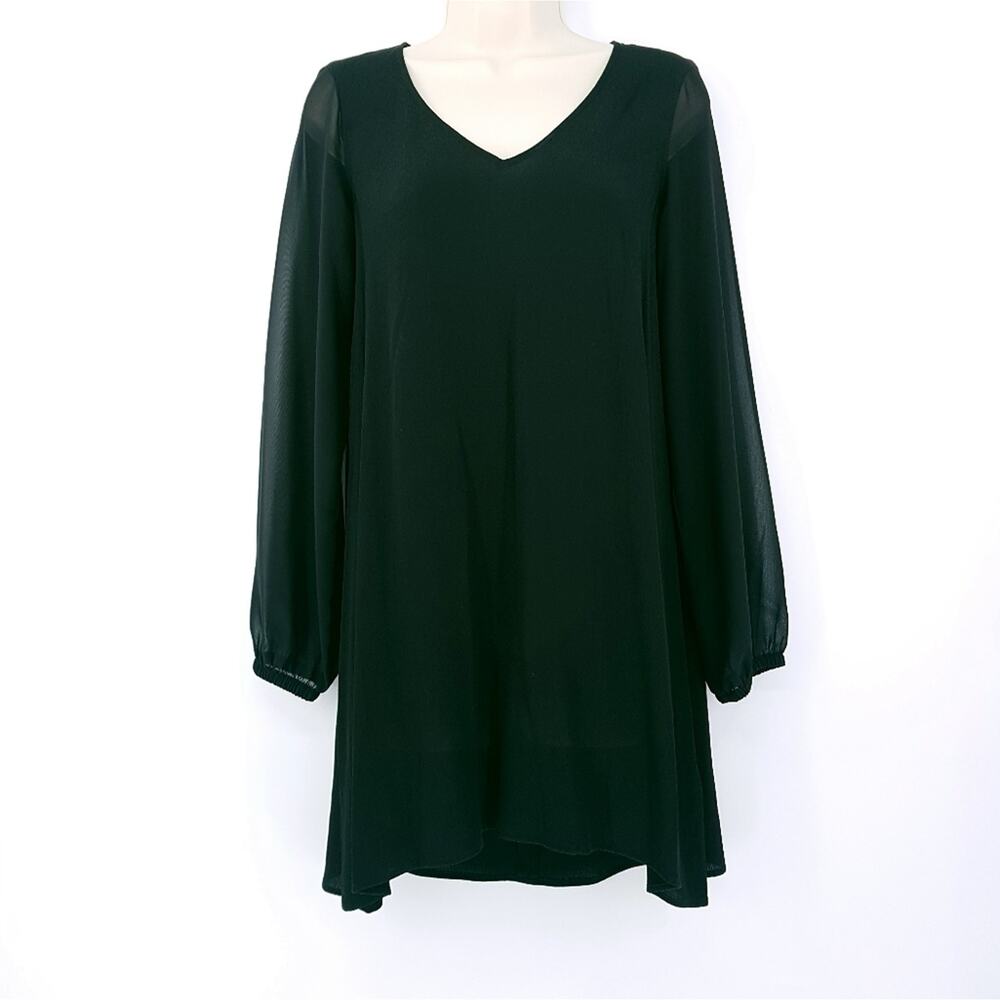 NWT Express Long Sleeve Black Shift Dress Size XS - Picture 1 of 8